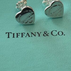 Tiffany & Co. Silver Heart Charm Earrings